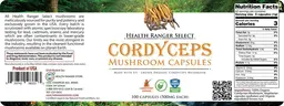 Label for Cordyceps Mushroom Capsules