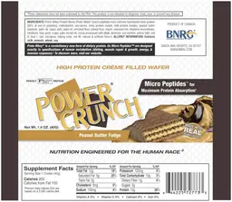 Label for Power Crunch Peanut Butter Fudge