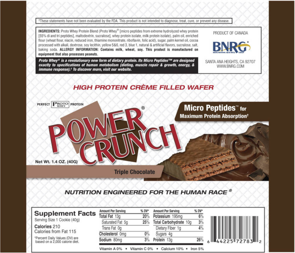 Label for Power Crunch Triple Chocolate