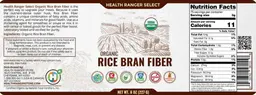 Label for Organic Rice Bran Fiber