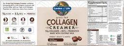 Label for Grass Fed Collagen Creamer Chocolate