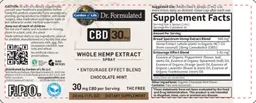 Label for CBD 30 mg Spray Chocolate Mint