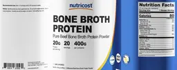 Label for Bone Broth Protein 20 g Unflavored