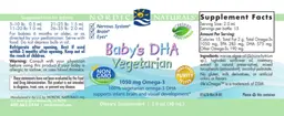 Label for Baby's DHA Vegetarian