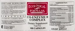 Label for Co-Enzyme B Complex