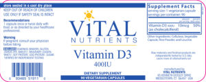 Vitamin D3 400 IU
