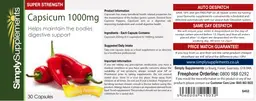 Label for Capsicum 1000 mg
