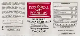 Label for Buffered Vitamin C Crystals