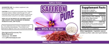 Label for Saffron Pure With White Kidney Bean
