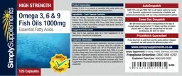 Label for Omega 3, 6 & 9 Fish Oils 1000 mg