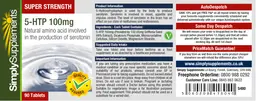 Label for 5-HTP 100 mg