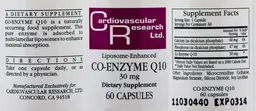 Label for Co-Enzyme Q10 30 mg