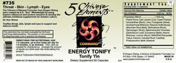 Label for Energy Tonify Tonify Yin