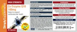 Label for Co Enzyme Q10 100 mg