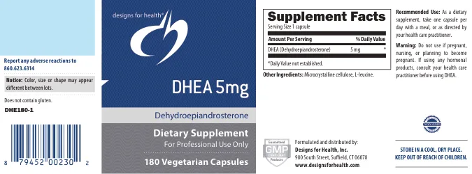Label for DHEA 5 mg