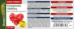 Label for Pomegranate 10000 mg