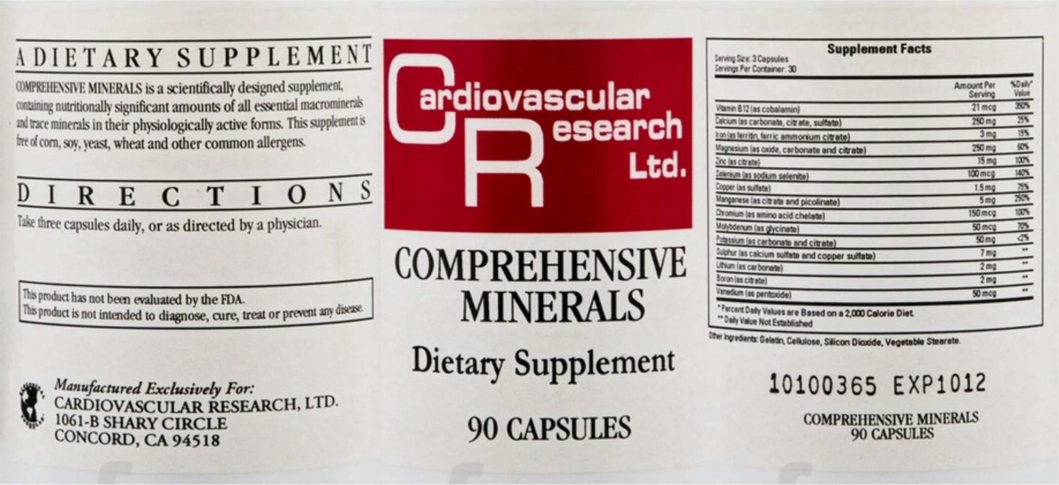 Label for Comprehensive Minerals