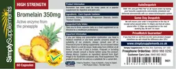 Label for Bromelain 350 mg