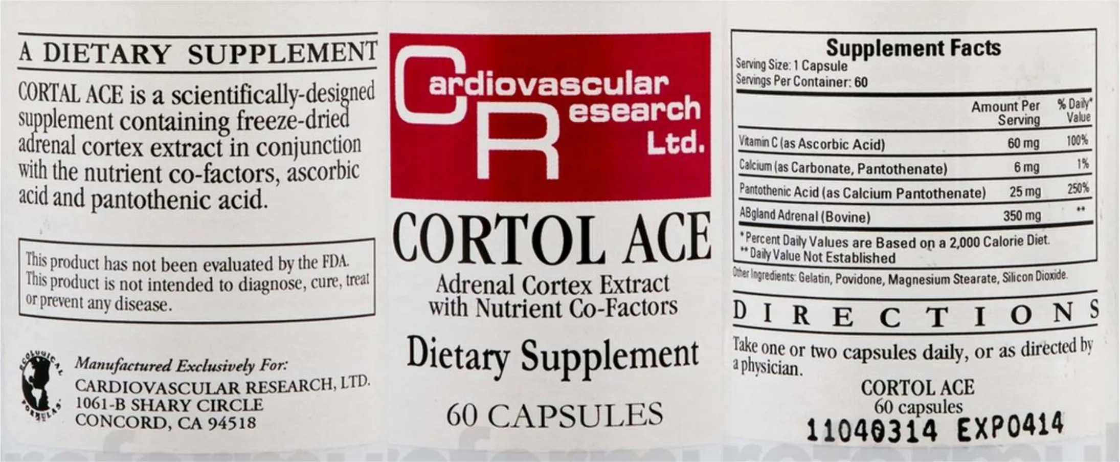 Label for Cortol Ace