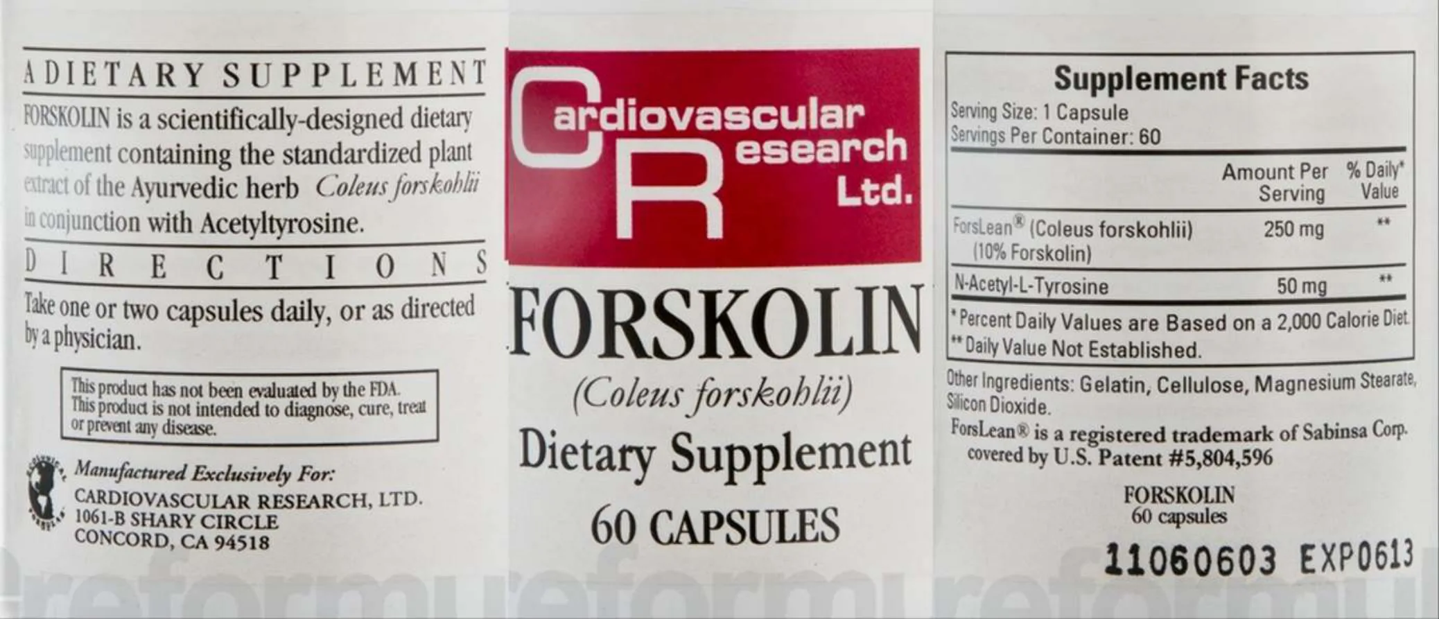 Label for Forskolin