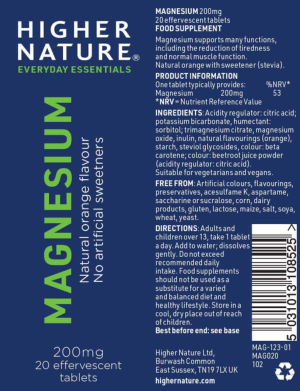 Magnesium Natural Orange Flavour 200 mg