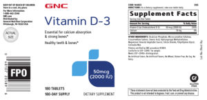 Vitamin D-3 50 mcg (2000 IU)