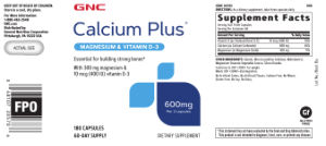 Calcium Plus Magnesium & Vitamin D-3