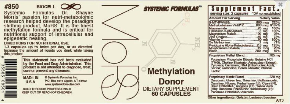 Label for MoRS Methylation Donor