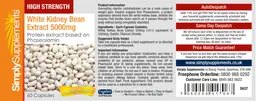 Label for White Kidney Bean Extract 5000 mg