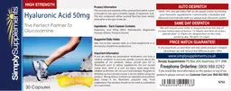 Label for Hyaluronic Acid 50 mg