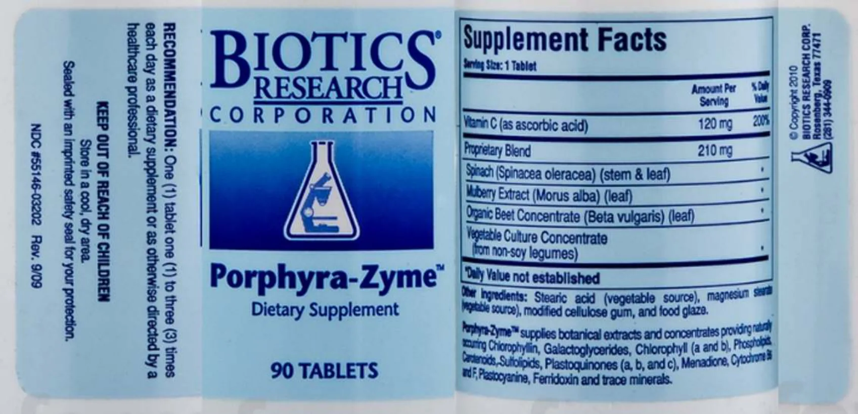Label for Porphyra-Zyme