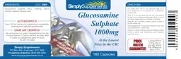 Label for Glucosamine Sulphate 1000 mg