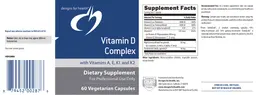 Label for Vitamin D Complex with Vitamins A, E, K1 and K2