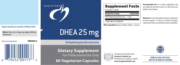 Label for DHEA 25 mg