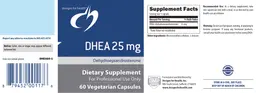 Label for DHEA 25 mg