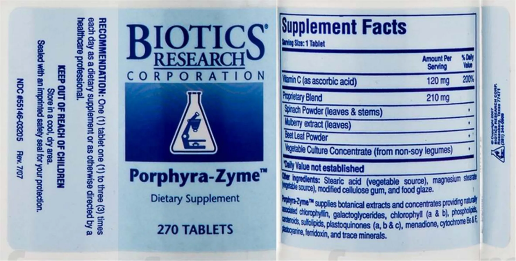 Label for Porphyra-Zyme