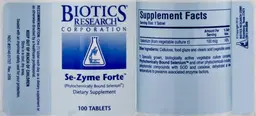 Label for Se-Zyme Forte