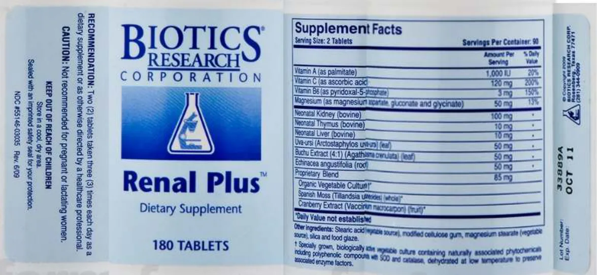 Label for Renal Plus