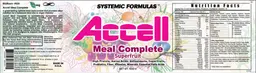 Label for Accell Meal Complete Superfruit