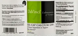 Label for Gel Cap Calcium 1200