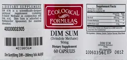 Label for Dim Sum (Di-Indole Methane) 50 mg