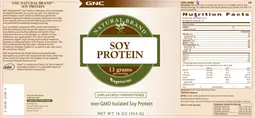 Label for Soy Protein Unflavored/Unsweetened