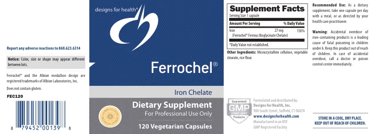 Label for Ferrochel Iron Chelate