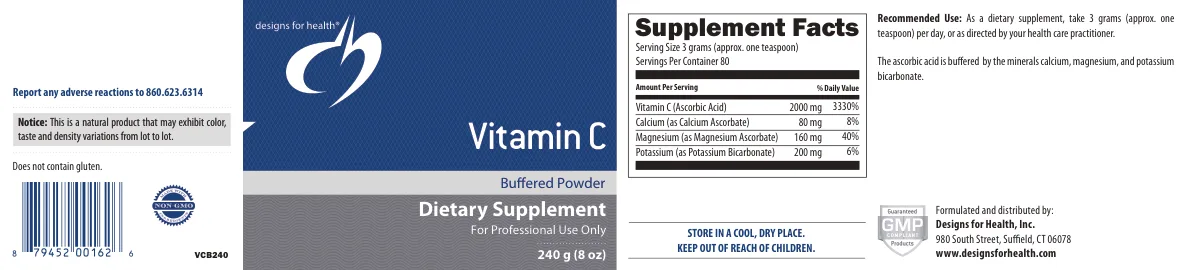 Label for Vitamin C Buffered Powder