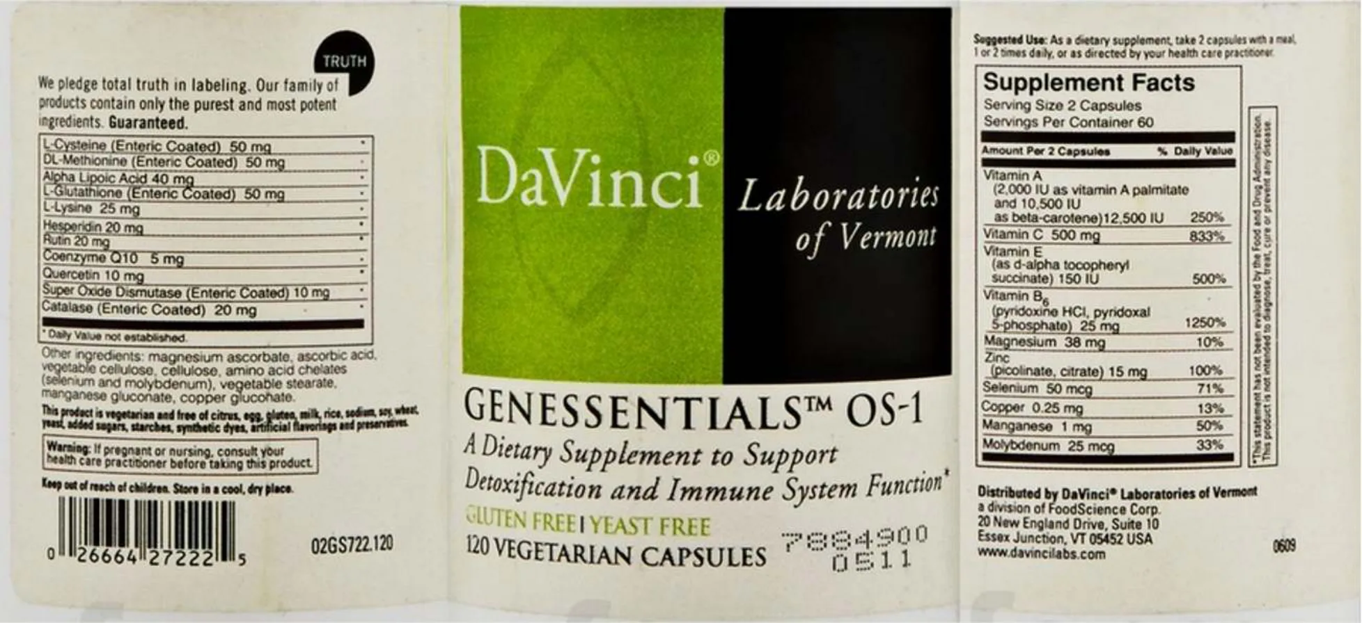 Label for Genessentials OS-1