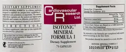 Label for Isotonic Mineral Formula 1