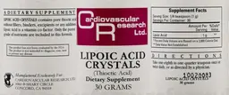 Label for Lipoic Acid Crystals
