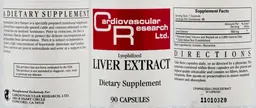 Label for Lyophilized Liver Extract