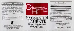 Label for Magnesium Taurate