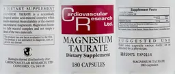 Label for Magnesium Taurate